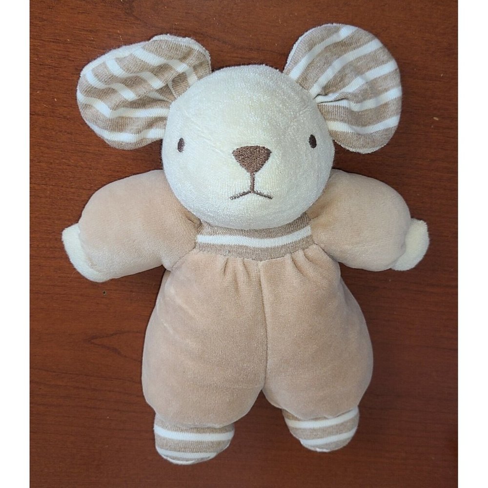Nounours 8” Bunny Rabbit or Bear Plush Stuffed Animal Light Brown & White